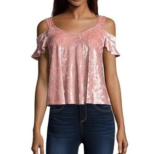 velvet off shoulder blouse